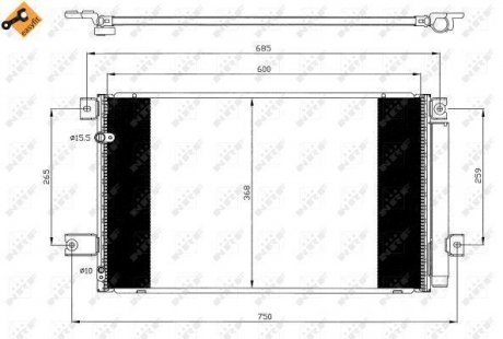 Радіатор кондиціонера Toyota Avensis 2.0D/2.2D 05-08 NRF 35628 (фото 1)