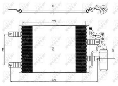 Радиатор кондиціонера (з осушувачем) Meriva A 1.3/1.7 CDTI 03-10 NRF 35646 (фото 1)