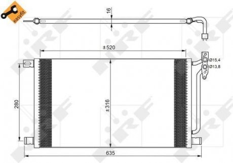 Радиатор кондиціонера BMW 3 (E46)/X3 (E83) 2.0D/3.0D 98-11 M57/M47 NRF 35748 (фото 1)