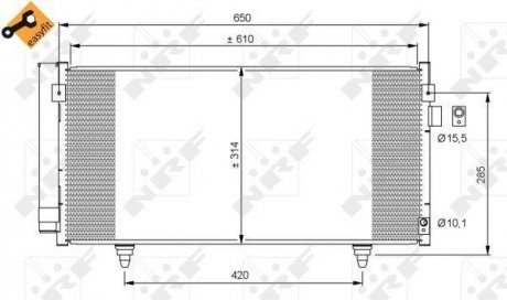 Конденсатор кондиционера SUBARU Forester 08- (пр-во) NRF 35855 (фото 1)