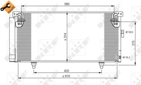 Радиатор кондиціонера Subaru Legacy/Outback 2.0-3.0 03-09 NRF 35868 (фото 1)