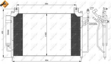 Конденсатор кондиціонера MAZDA CX7 06- (вир-во) NRF 35881 (фото 1)