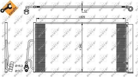 Радиатор кондиціонера (з осушувачем) Mini Cooper/One 1.6/2.0 06-16 NRF 35898 (фото 1)