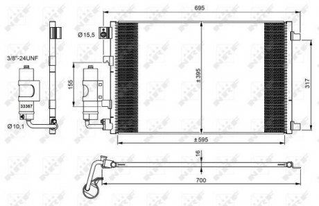 Конденсатор кондиціонера NISSAN Qashqai 07- (вир-во) NRF 35973 (фото 1)