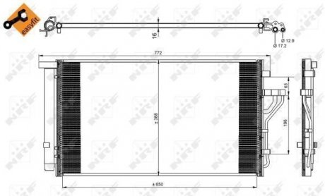 Радиатор кондиціонера (з осушувачем) Hyundai iX35/Kia Sportage 1.6/2.0 10- NRF 35998 (фото 1)