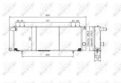 Радиатор охолодження Jeep Cherokee/Grand Cherokee 2.5TD 4x4 88-01 NRF 50231 (фото 1)