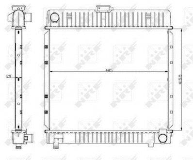 Радиатор охлаждения двигателя MERCEDES W123 MT 76- (пр-во) NRF 504250 (фото 1)