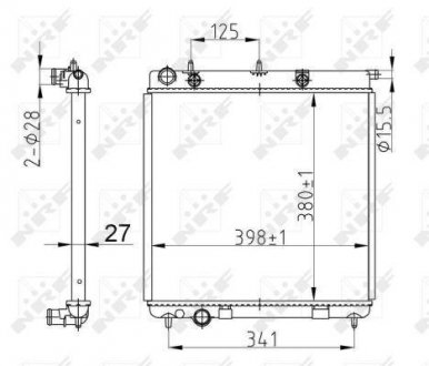 Радиатор охолодження Citroen C2/C3/C4/Peugeot 1007/2008/207 1.0-1.6 02- NRF 50429 (фото 1)