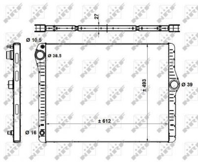 Радіатор охолодження BMW 5 (F10)/7 (F01-F04) 09-13 (N52/N53) NRF 50479 (фото 1)