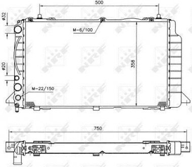 Радіатор охолодження Audi 80 1.6-2.8 89- NRF 50527 (фото 1)