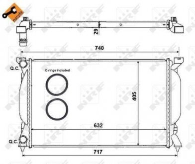 Радиатор охолодження двигуна AUDI A4 00- (вир-во) NRF 50539 (фото 1)