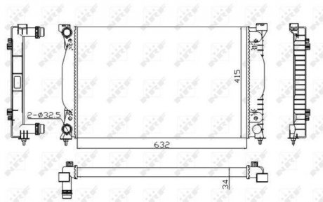 Радіатор охолодження Audi A4 1.6-2.0/1.9/2.0TDI 00-09/Seat Exeo 08-13 (економ клас) NRF 50539A (фото 1)