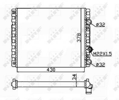 Радіатор охолодження VW Lupo/Polo 1.0-1.9 94-01/Seat Arosa 1.0-1.7 97-04 NRF 509519 (фото 1)