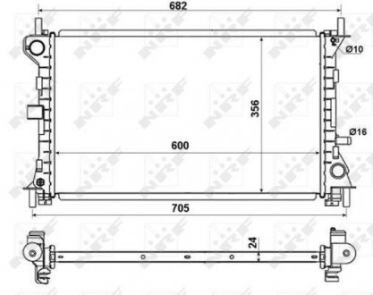 Радиатор охолодження Ford Focus I 1.8D/2.0 98-05 NRF 509638 (фото 1)