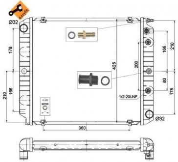 Радіатор охолодження Volvo 740/940 2.0-2.3 85-94 NRF 514782 (фото 1)