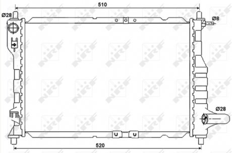 Радіатор охолодження Chevrolet Matiz 0.8-1.0 05- NRF 53068A (фото 1)