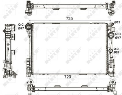 Радиатор охолодження двигуна MERCEDES C180 07- (вир-во) NRF 53113 (фото 1)