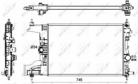 Радиатор охолодження Opel Astra J 1.3/1.7CDTI 09-15 NRF 53142 (фото 1)