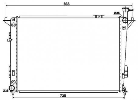 Радиатор охолодження Hyundai Santa Fe 2.2D 09- NRF 53168 (фото 1)