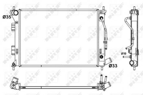 Радиатор охолодження Hyundai Elantra/Kia Cerato/Soul 1.6-2.0 10- NRF 53172 (фото 1)