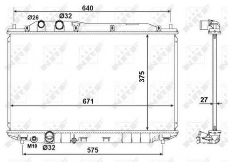 Радіатор охолодження Honda Civic VIII 1.8 05-12 NRF 53186 (фото 1)