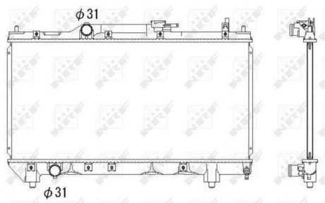 Радіатор охолодження двигуна TOYOTA Avensis 97- (вир-во) NRF 53266 (фото 1)