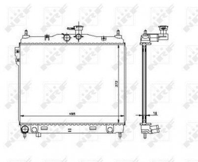 Радіатор охолодження Hyundai Getz 1.1-1.6 02-10 NRF 53361 (фото 1)