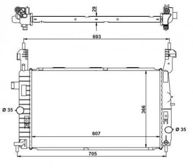 Радиатор охолодження Opel Meriva A 1.7DTI 03-10 NRF 53416 (фото 1)