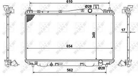 Радиатор охолодження Honda Civic VII 1.4/1.6/1.7 01-05 NRF 53440 (фото 1)
