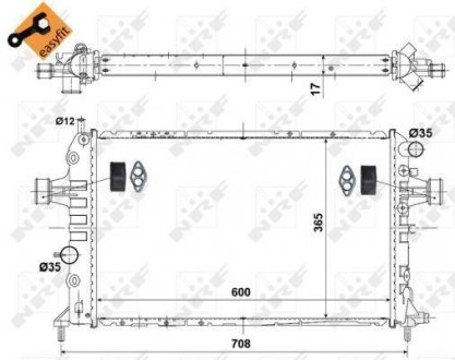 Радиатор охолодження Opel Astra/Zafira 1.2-1.8 04-15 NRF 53441 (фото 1)