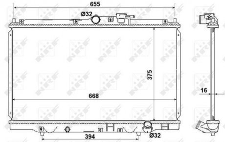 Радиатор охолодження Honda Accord VI 2.0i 16V 98-03 NRF 53508 (фото 1)