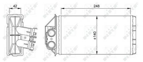 Радіатор пічки Peugeot 307 1.4HDI-2.0HDI 00-09 NRF 53561 (фото 1)