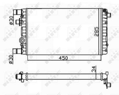 Радіатор охолодження Fiat Seicento 1.1 98-10 NRF 53602 (фото 1)