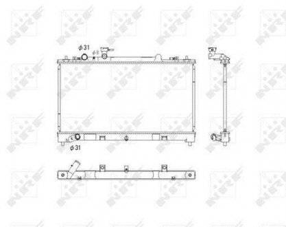 Радиатор охолодження Mazda 6 2.3/2.5MZR 02-13 NRF 53752 (фото 1)