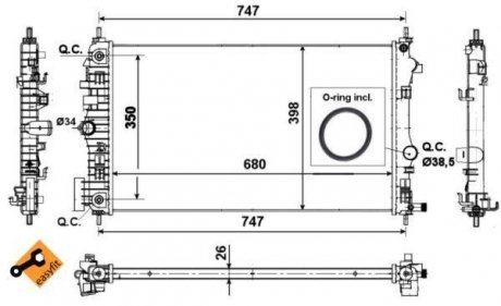 Радіатор охолодження Opel Insignia 08- NRF 53777 (фото 1)