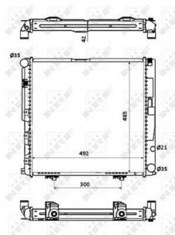 Радиатор охолодження MB E-class (W124) 2.0/2.2 92-95 (M111) NRF 53876 (фото 1)