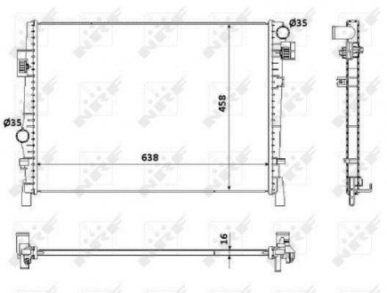 Радиатор охолодження Dodge Journey/Fiat Freemont 2.0D-3.6 08- NRF 53901 (фото 1)