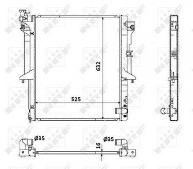 Радиатор охлаждения MITSUBISHI L200 2.5D 06- (пр-во) NRF 53907 (фото 1)