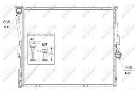 Радіатор охолодження BMW X3 (E83) 2.0-3.0 04-11 (N46/M47/M54/N52/M57) NRF 53956 (фото 1)