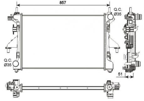 Радіатор охолодження Citroen Jumper/Fiat Ducato/Peugeot Boxer 2.2HDI-3.0HDI 06- NRF 54203 (фото 1)