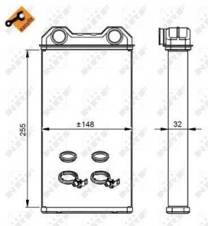 Радиатор отопителя OPEL VIVARO, RENAULT TRAFIC (пр-во) NRF 54300 (фото 1)