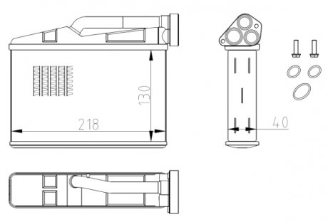 Радиатор печки BMW 5 (E39) 2.0-2.8i 97-03 (M52/M47/M51/M54/M57/M62) NRF 54409 (фото 1)