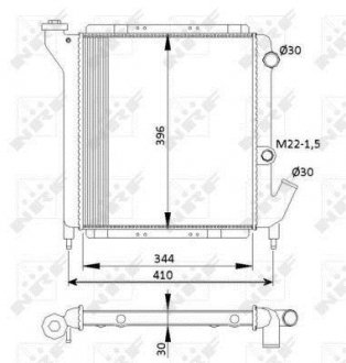 Радіатор охолодження двигуна R5/R9/R11/EXPRESS I 84-91 (вир-во) NRF 54641 (фото 1)