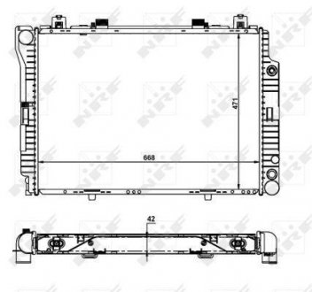 Радиатор охолодження MB S-class (W140) 3.0D/3.4D OM603/OM606 93-98 NRF 55316 (фото 1)