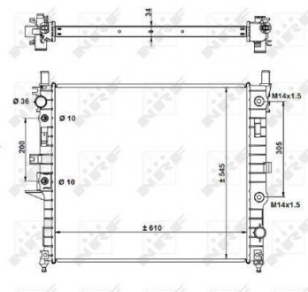 Радіатор охолодження двигуна MERCEDES ML230 98- (вир-во) NRF 55334 (фото 1)