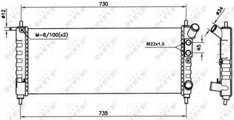 Радиатор охлаждения Opel Corsa B 1.0/1.2 i 12V 96-00 NRF 58154 (фото 1)