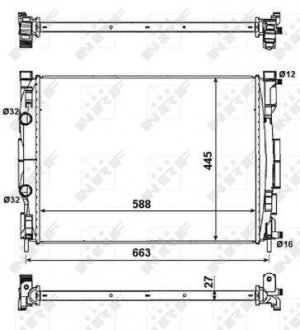 Радіатор охолодження Renault Megane II/Scenic II 1.5D-2.0 02- NRF 58329 (фото 1)