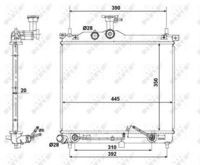 Радіатор охолодження Hyundai I10 1.1 08-13 NRF 58425 (фото 1)