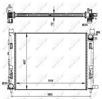 Радиатор охолодження Renault Clio/Logan/Sandero/Dokker 1.5dCi 08- NRF 58444 (фото 1)