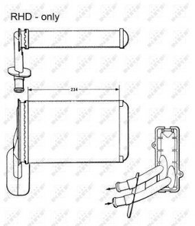 Радіатор пічки Audi A3/Seat Toledo/Skoda Octavia/VW Caddy/Passat 1.0-2.8 88-10 NRF 58623 (фото 1)